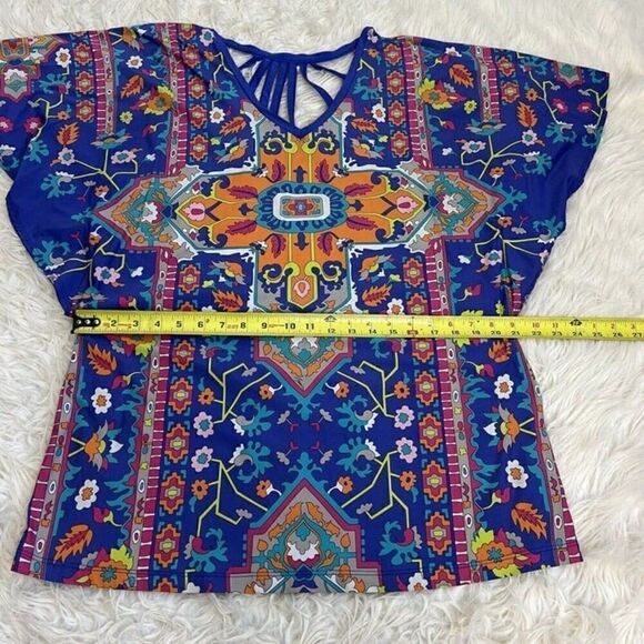 Trina Turk Tapestry Swim Cover Up Colorful Tunic Mini Dress Size Large NWOT - Picture 6 of 12